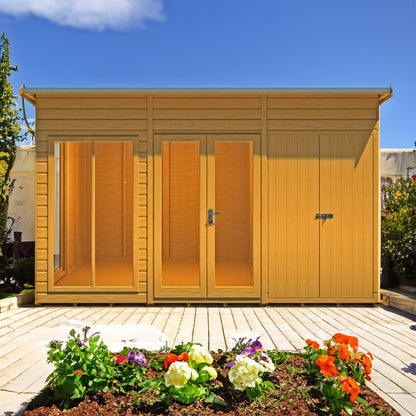 Shire Lela 5' 10" x 11' 8" Pent Summerhouse with Side Shed - Premium Dip Treated Shiplap Primary Image