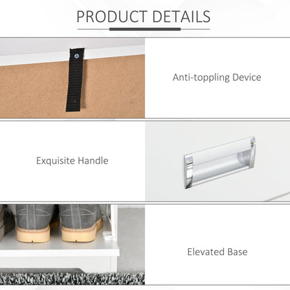 Tipping Shoe Cabinet Hall Organizer with Flip Drawers for Entry Porch 16 Pairs