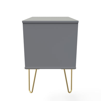 Linear Side Table Grey 2 Drawers 60cm