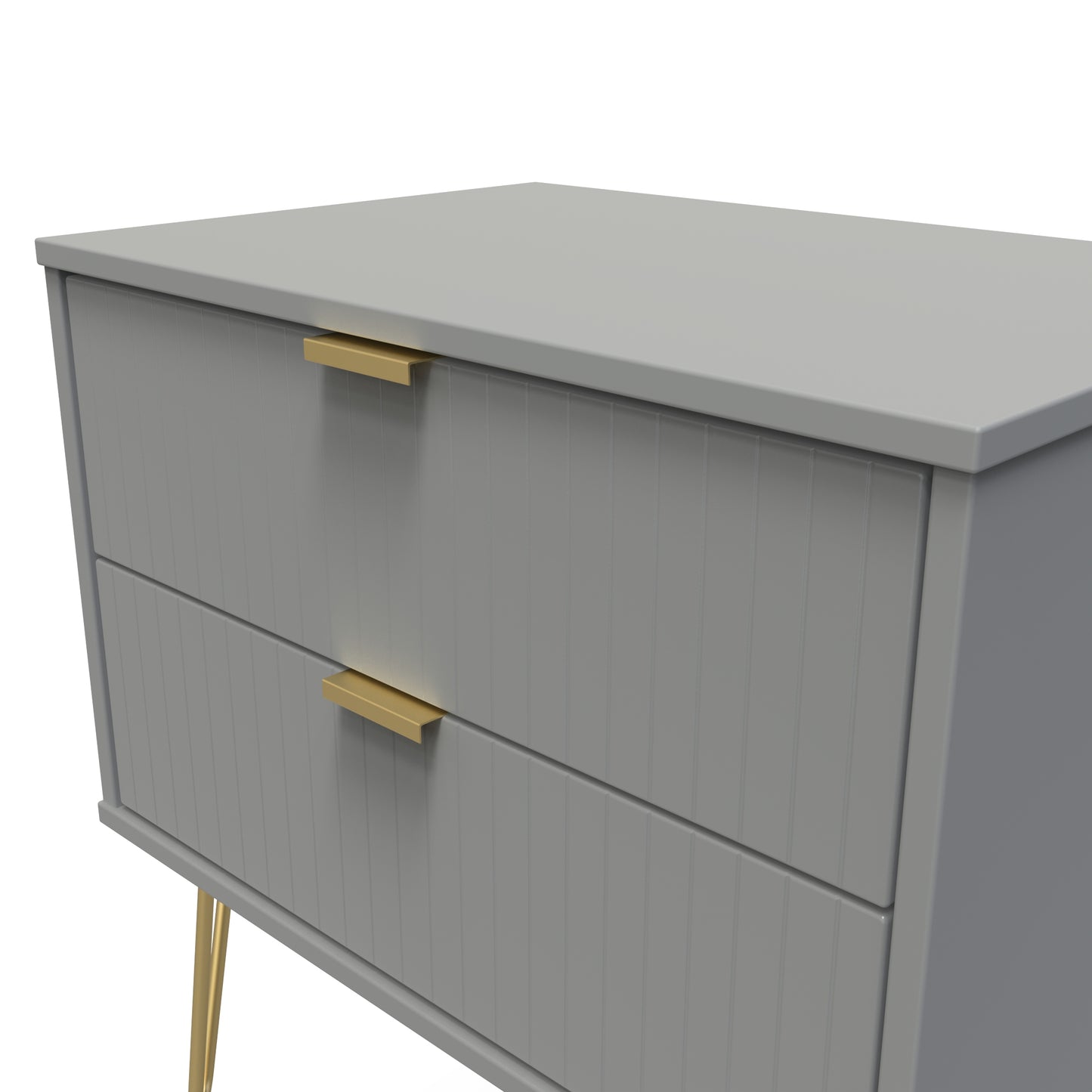 Linear Side Table Grey 2 Drawers 60cm