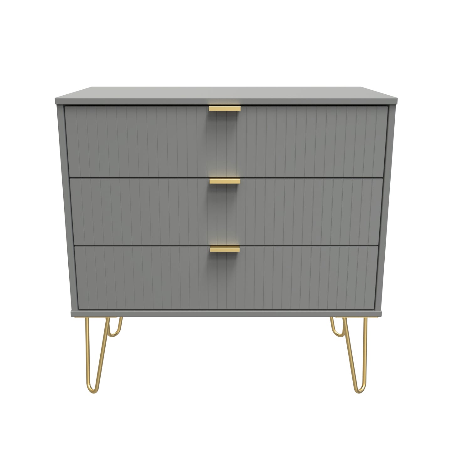 Linear Chest of Drawers Grey 3 Drawers 77cm