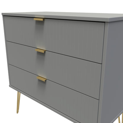 Linear Chest of Drawers Grey 3 Drawers 77cm