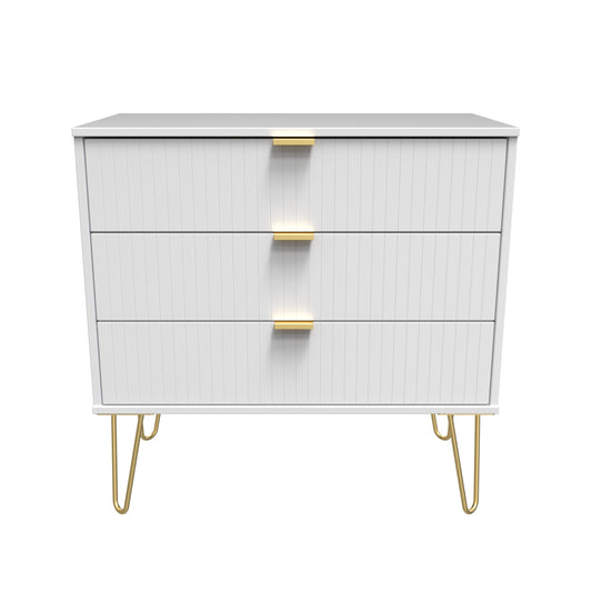 Linear Chest of Drawers White 3 Drawers 77cm