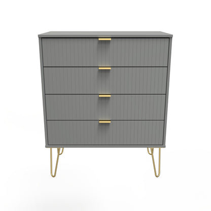 Linear Chest of Drawers Grey 4 Drawers 93cm