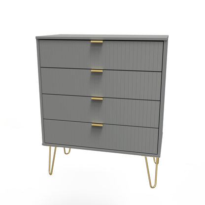 Linear Chest of Drawers Grey 4 Drawers 93cm
