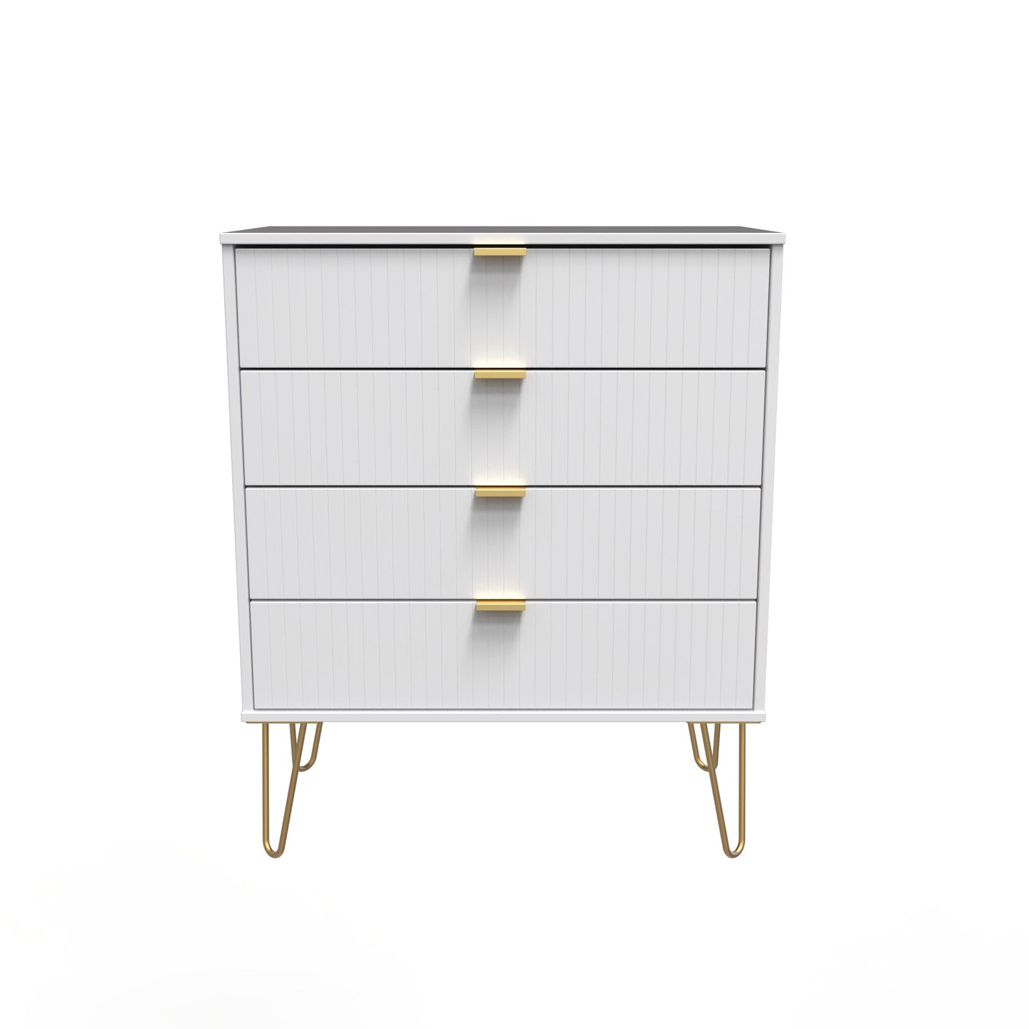 Linear Chest of Drawers White 4 Drawers 93cm