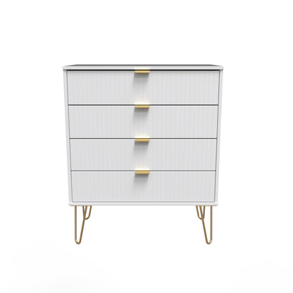 Linear Chest of Drawers White 4 Drawers 93cm