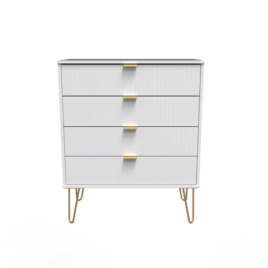 Linear Chest of Drawers White 4 Drawers 93cm