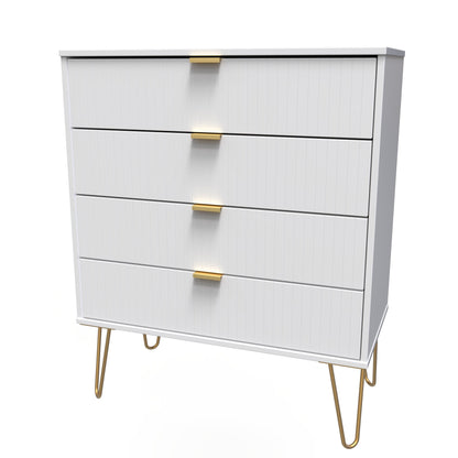 Linear Chest of Drawers White 4 Drawers 93cm