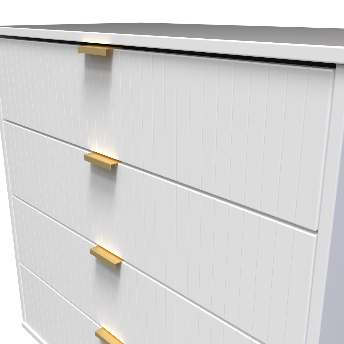 Linear Chest of Drawers White 4 Drawers 93cm
