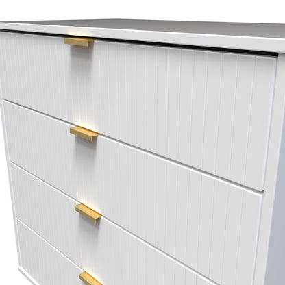 Linear Chest of Drawers White 4 Drawers 93cm
