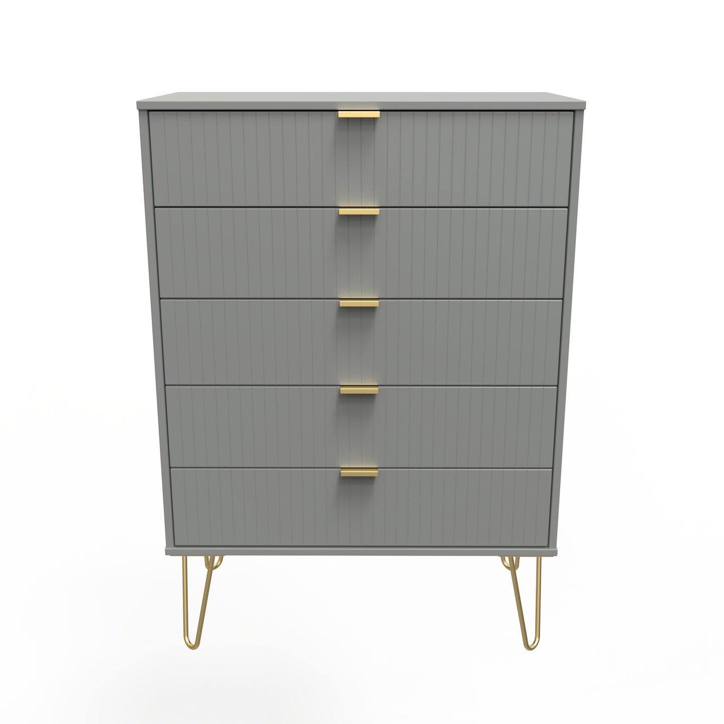 Linear Tall Chest of Drawers Grey 5 Drawers 109cm