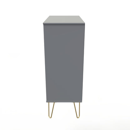 Linear Tall Chest of Drawers Grey 5 Drawers 109cm