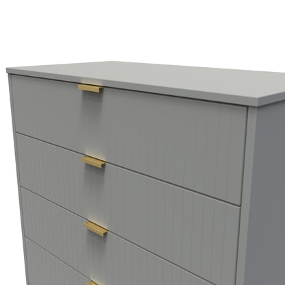 Linear Tall Chest of Drawers Grey 5 Drawers 109cm