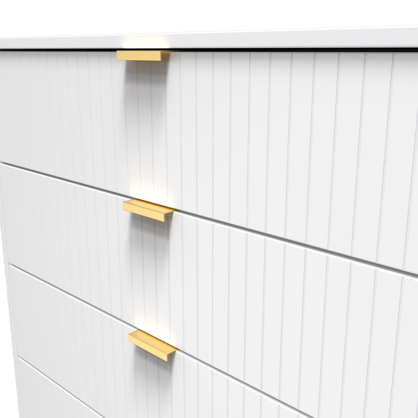 Linear Tall Chest of Drawers White 5 Drawers 109cm