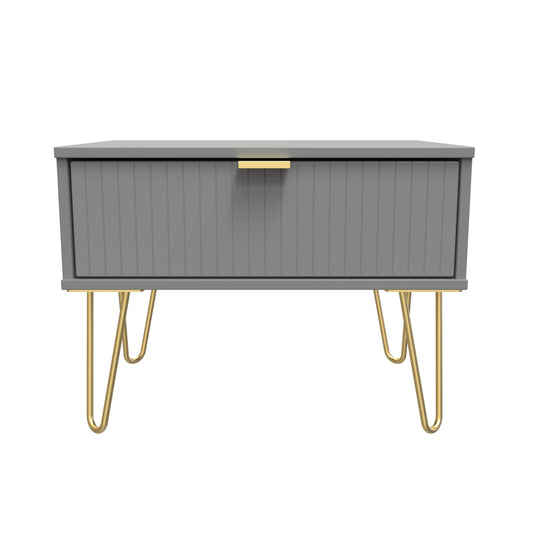 Linear Side Table Grey 1 Drawer 58cm