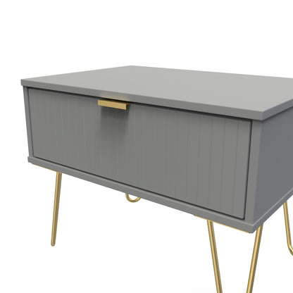 Linear Side Table Grey 1 Drawer 58cm