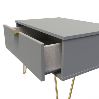 Linear Side Table Grey 1 Drawer 58cm
