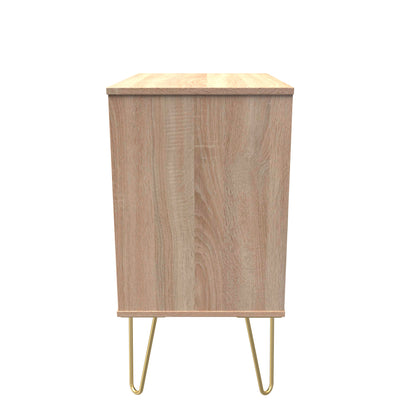 Linear Chest of Drawers White & Light Oak 3 Drawers 40cm