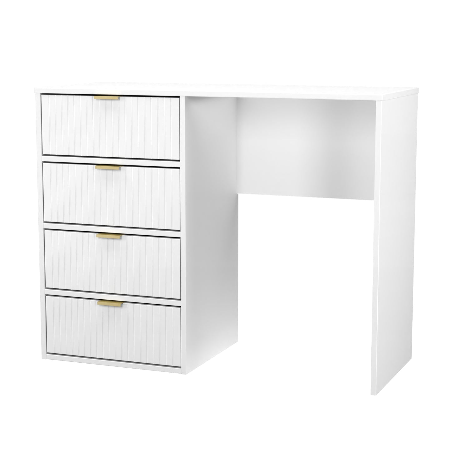 Linear Desk White 4 Drawers 97cm