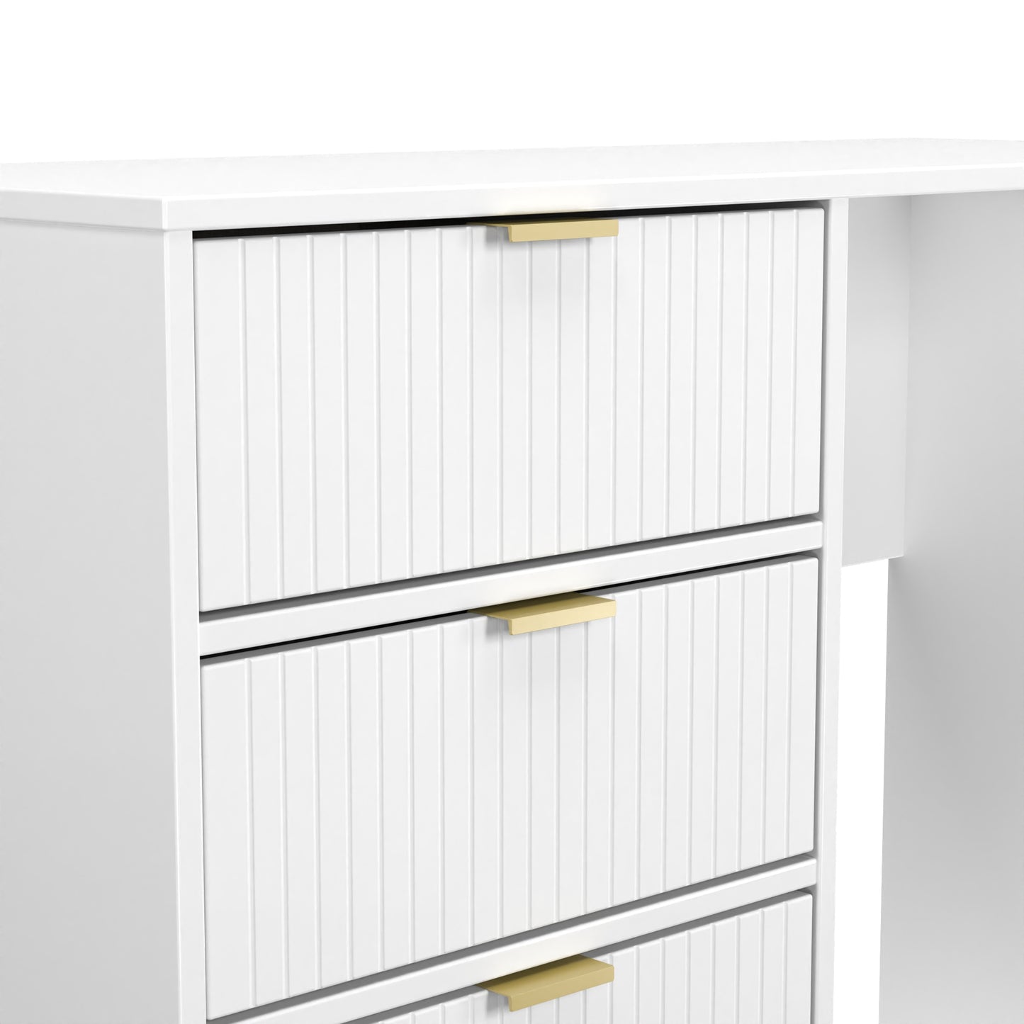 Linear Desk White 4 Drawers 97cm