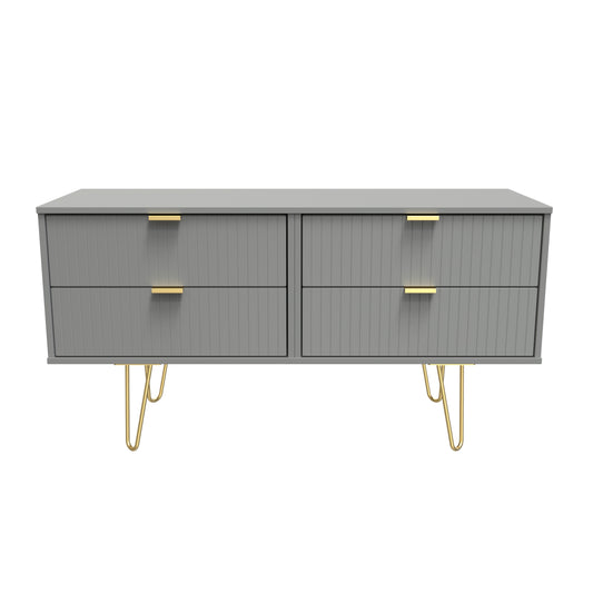 Linear Large Chest of Drawers Grey 4 Drawers 115cm