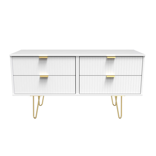 Linear Large Chest of Drawers White 4 Drawers 115cm