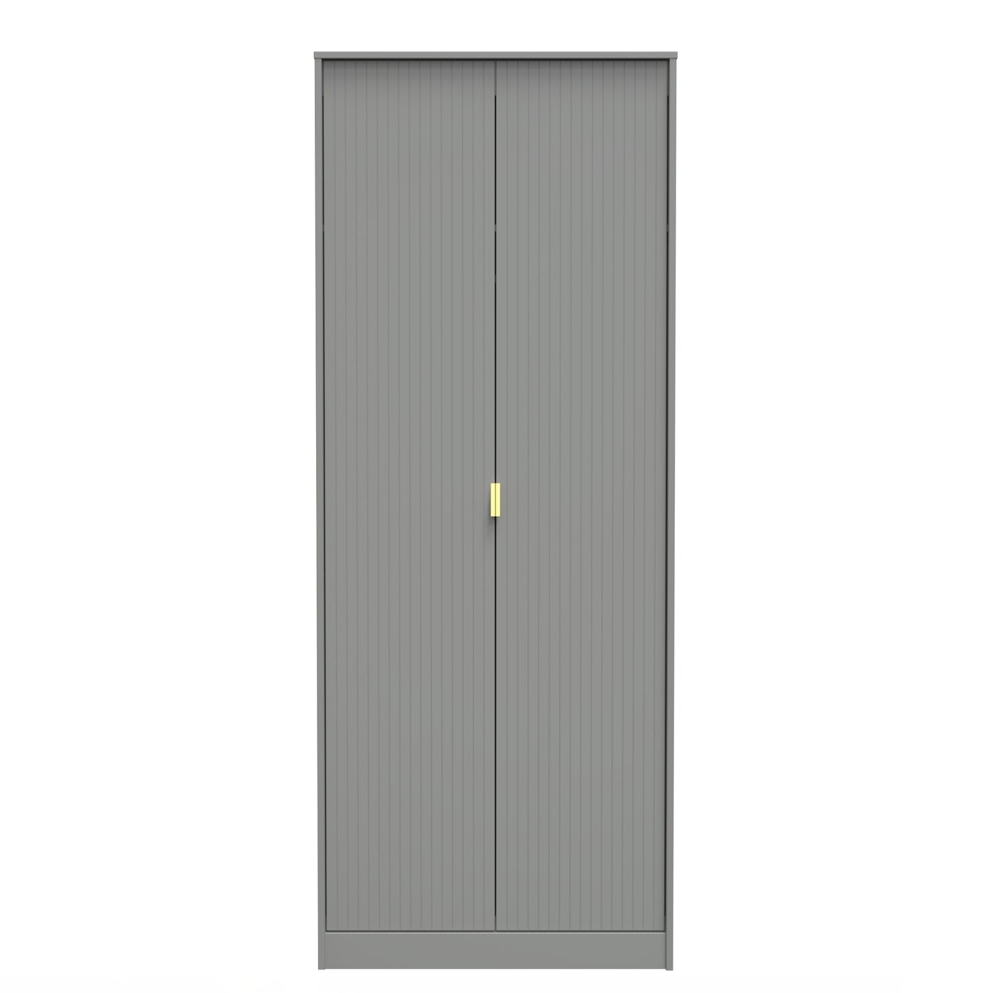 Linear Tall Wardrobe Grey 2 Doors 1 Shelf 197cm