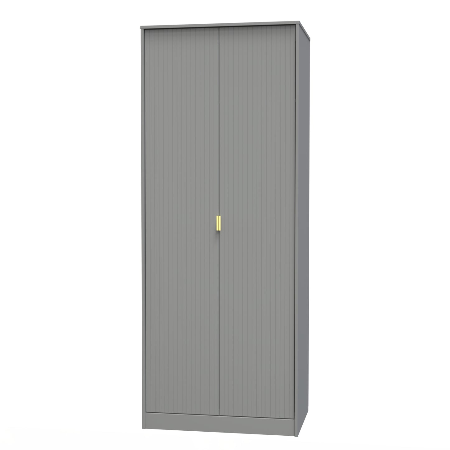 Linear Tall Wardrobe Grey 2 Doors 1 Shelf 197cm