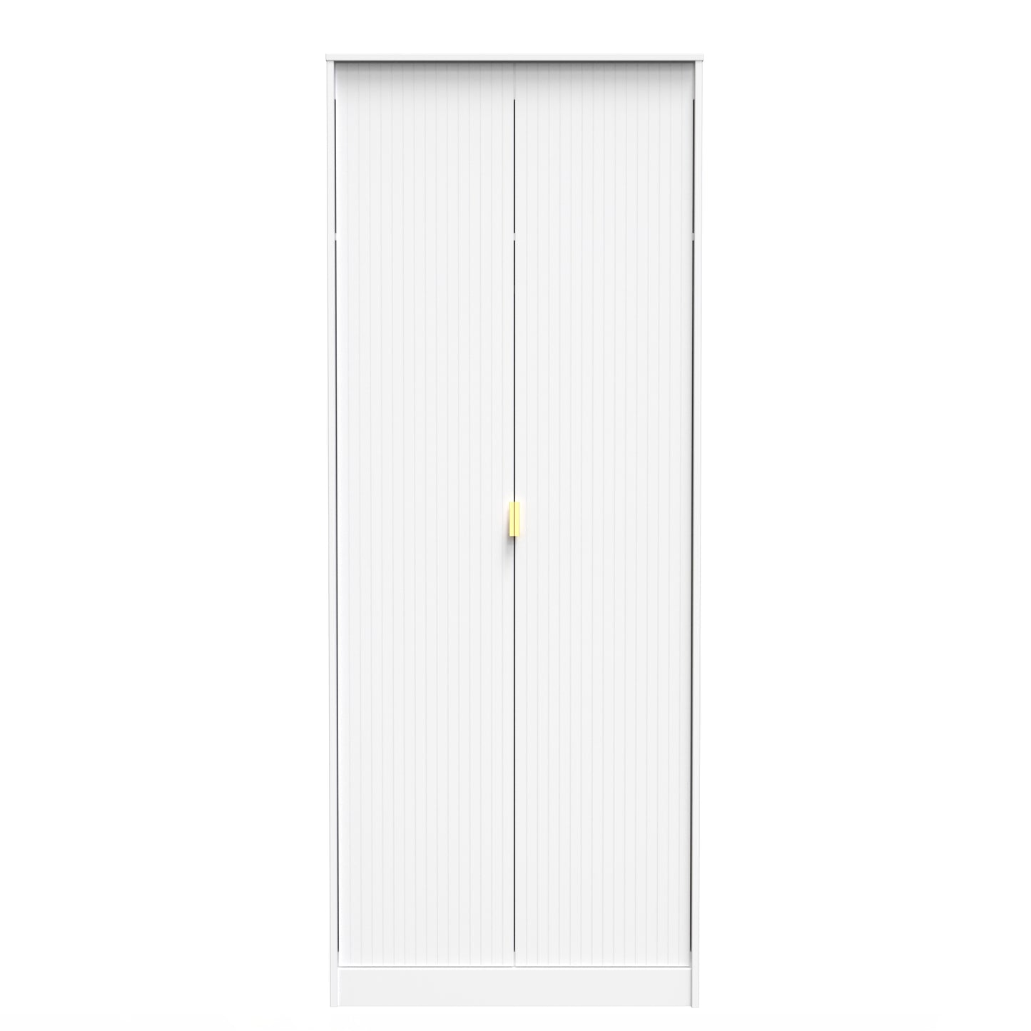 Linear Tall Wardrobe White 2 Doors 1 Shelf 197cm