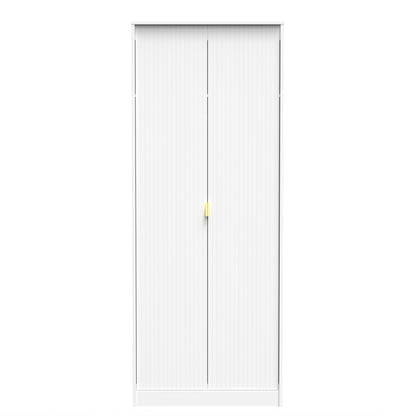 Linear Tall Wardrobe White 2 Doors 1 Shelf 197cm