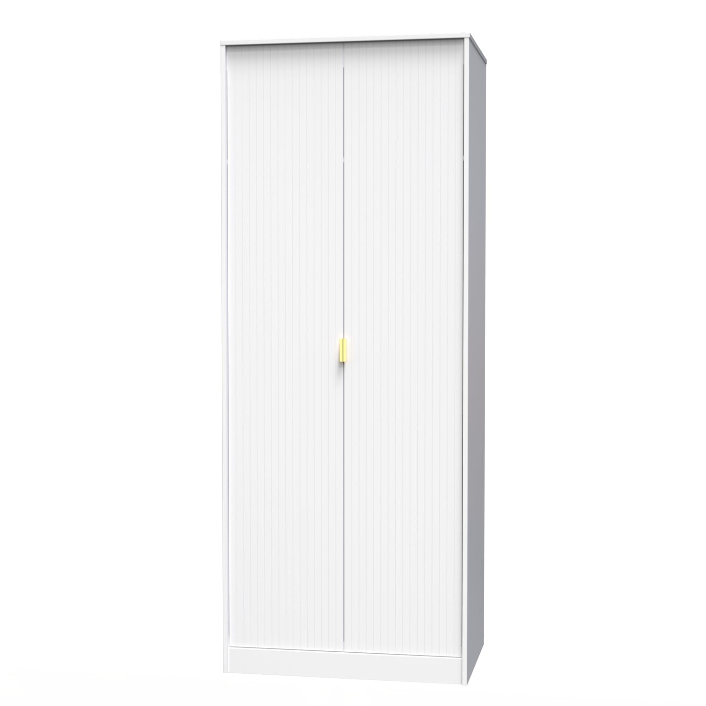 Linear Tall Wardrobe White 2 Doors 1 Shelf 197cm