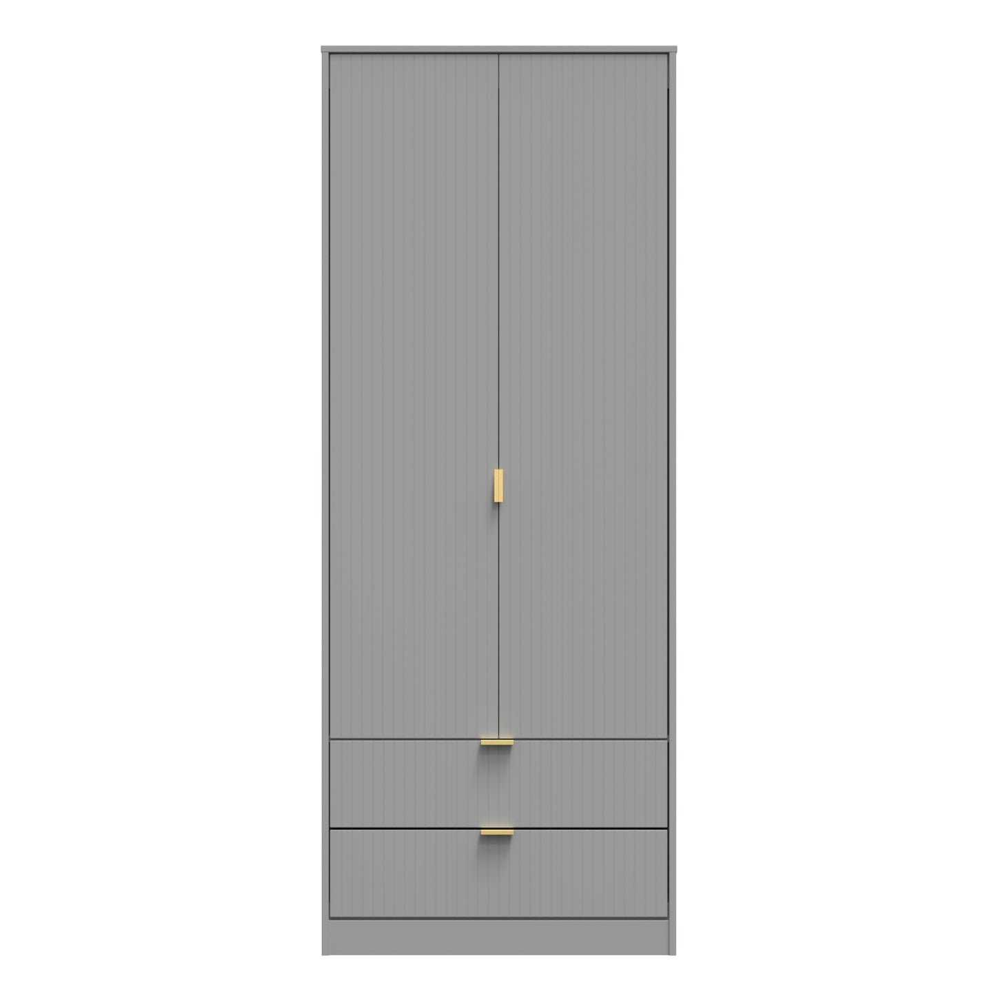 Linear Tall Wardrobe Grey 2 Doors 2 Drawers 197cm