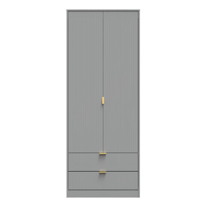 Linear Tall Wardrobe Grey 2 Doors 2 Drawers 197cm