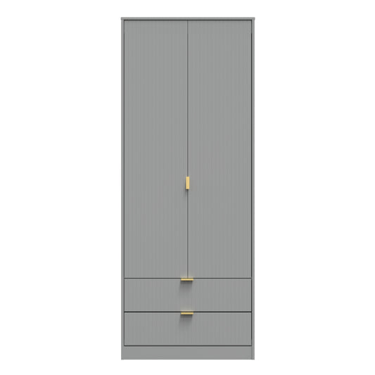 Linear Tall Wardrobe Grey 2 Doors 2 Drawers 197cm