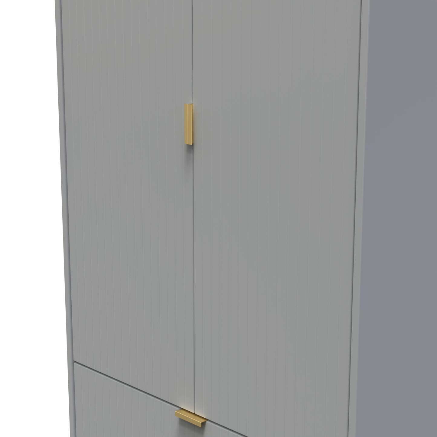 Linear Tall Wardrobe Grey 2 Doors 2 Drawers 197cm