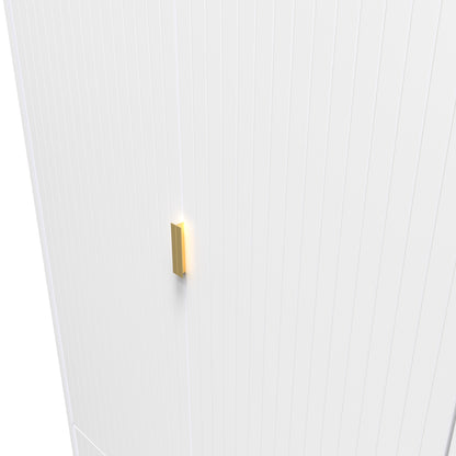 Linear Tall Wardrobe White 2 Doors 2 Drawers 197cm