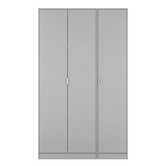 Linear Tall Wardrobe Grey 3 Doors 1 Shelf 198cm