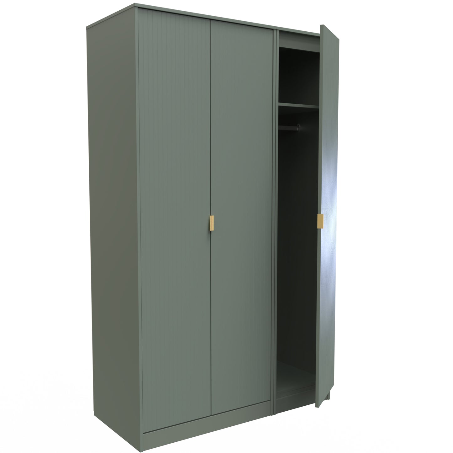 Linear Tall Wardrobe Not Applicable 3 Doors 1 Shelf 198cm