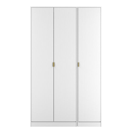Linear Tall Wardrobe White 3 Doors 1 Shelf 198cm