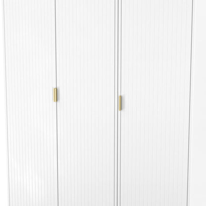 Linear Tall Wardrobe White 3 Doors 1 Shelf 198cm