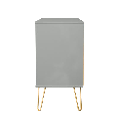 Linear TV Unit Grey 2 Shelves 3 Drawers 97cm