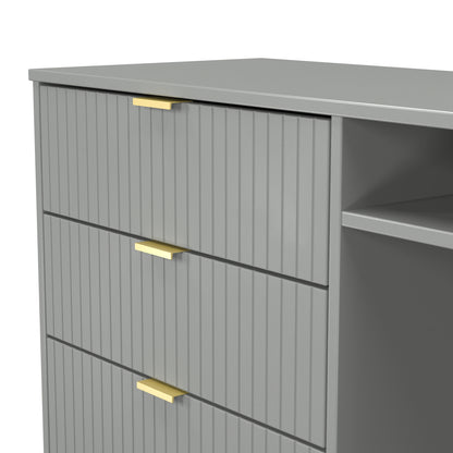 Linear TV Unit Grey 2 Shelves 3 Drawers 97cm