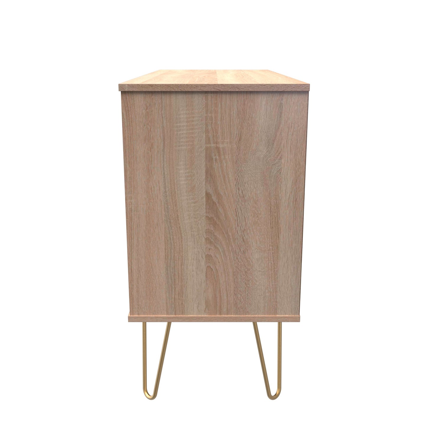 Linear TV Unit White & Light Oak 2 Shelves 3 Drawers 40cm