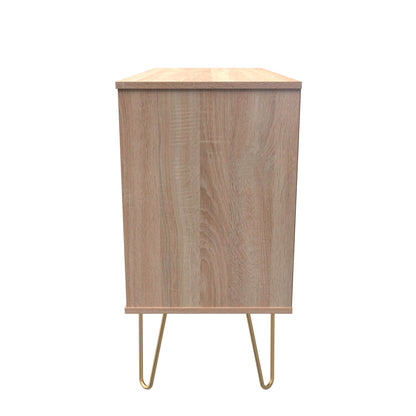 Linear TV Unit White & Light Oak 2 Shelves 3 Drawers 40cm