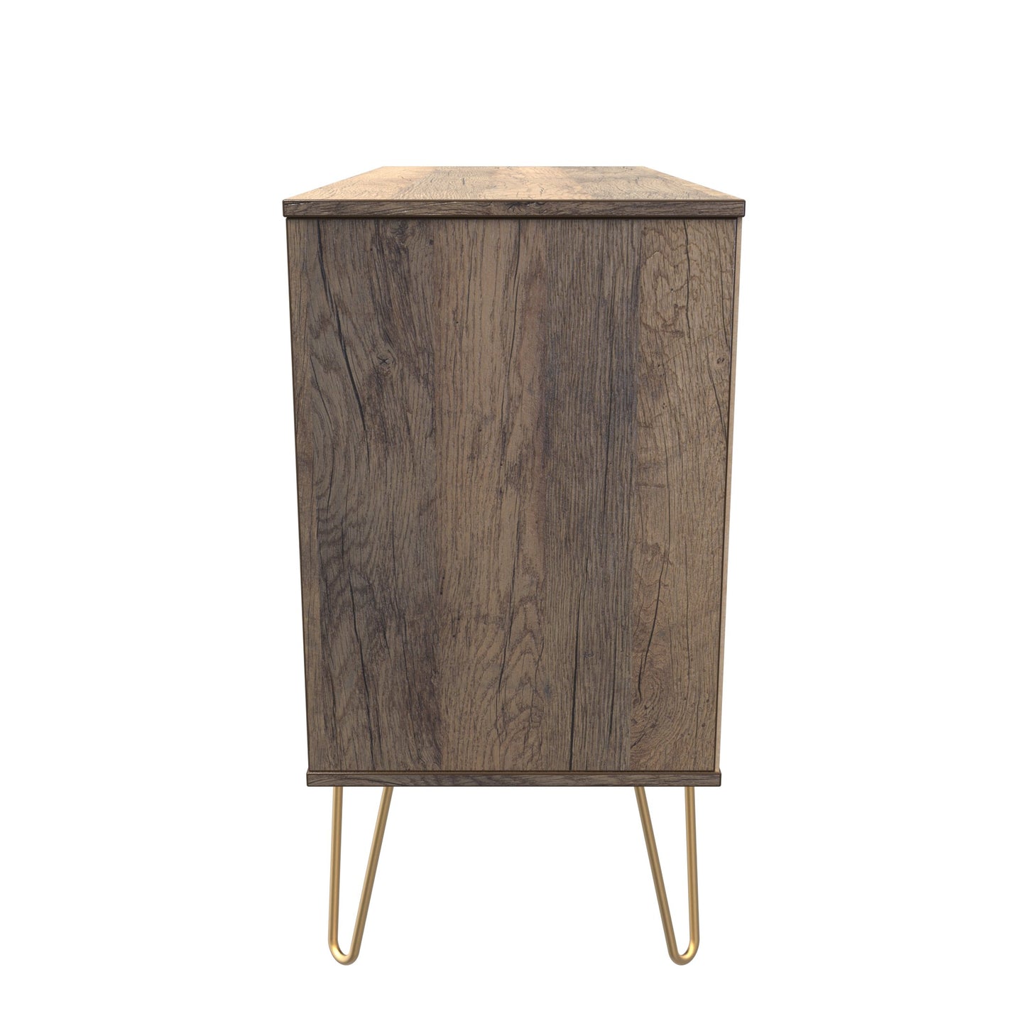 Linear TV Unit White & Vintage Oak 2 Shelves 3 Drawers 40cm