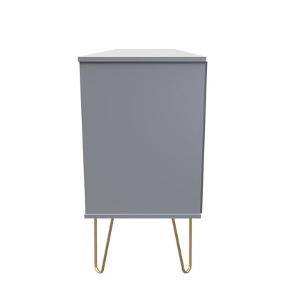 Linear TV Unit Grey 2 Shelves 6 Drawers 152cm