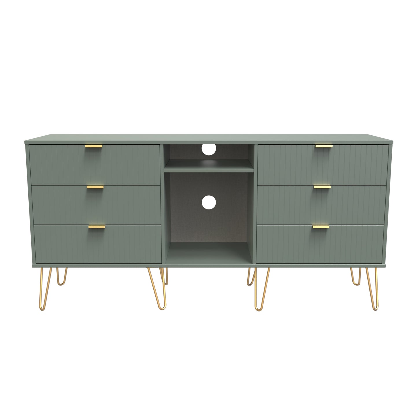 Linear TV Unit Not Applicable 2 Shelves 6 Drawers 152cm