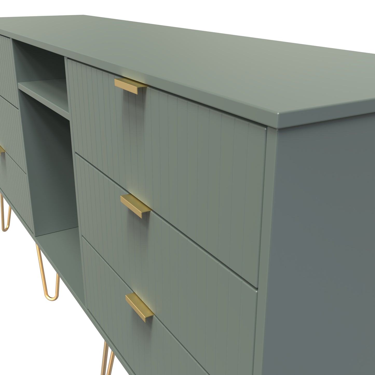 Linear TV Unit Not Applicable 2 Shelves 6 Drawers 152cm