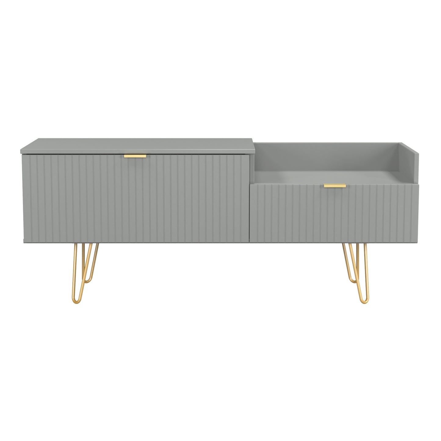 Linear TV Unit Grey 2 Drawers 128cm